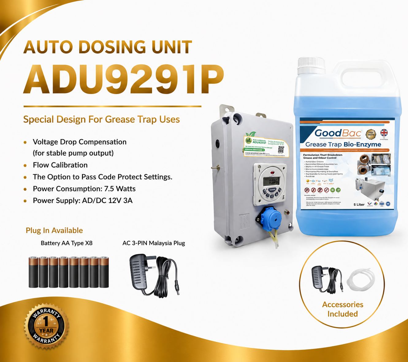 Auto Dosing Unit ADU9291P | 2 IN 1 Plug In Mode