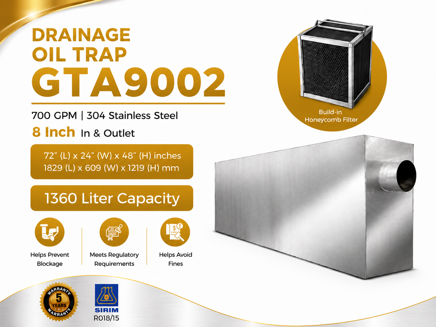 Oil Seperator GTA9002 | 700 GPM | 1360 Liter