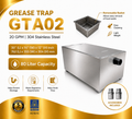 Undersink Grease Trap GTA02 | 20 GPM | 80 Liter Capacity
